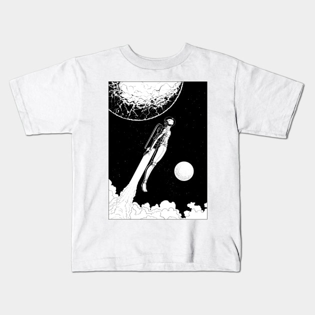 Jetpack Pioneer Kids T-Shirt by Oliver Bown Designs